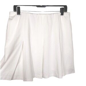 OGL White Pleated Cotton Blend Ponte Tennis Skort -Pockets- Size Medium